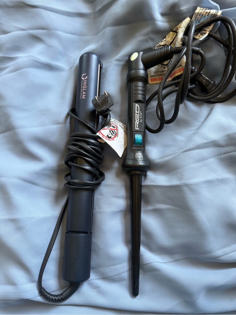 INGLAM Flat Iron & Joco Curling Wand Duo in Black